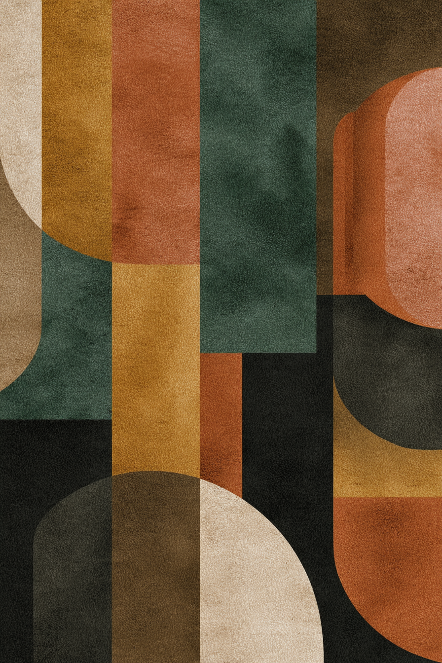 Abstrakte Komposition Formen Farben Digital Artwork | Mid Century Modern | Einrichtungsstile