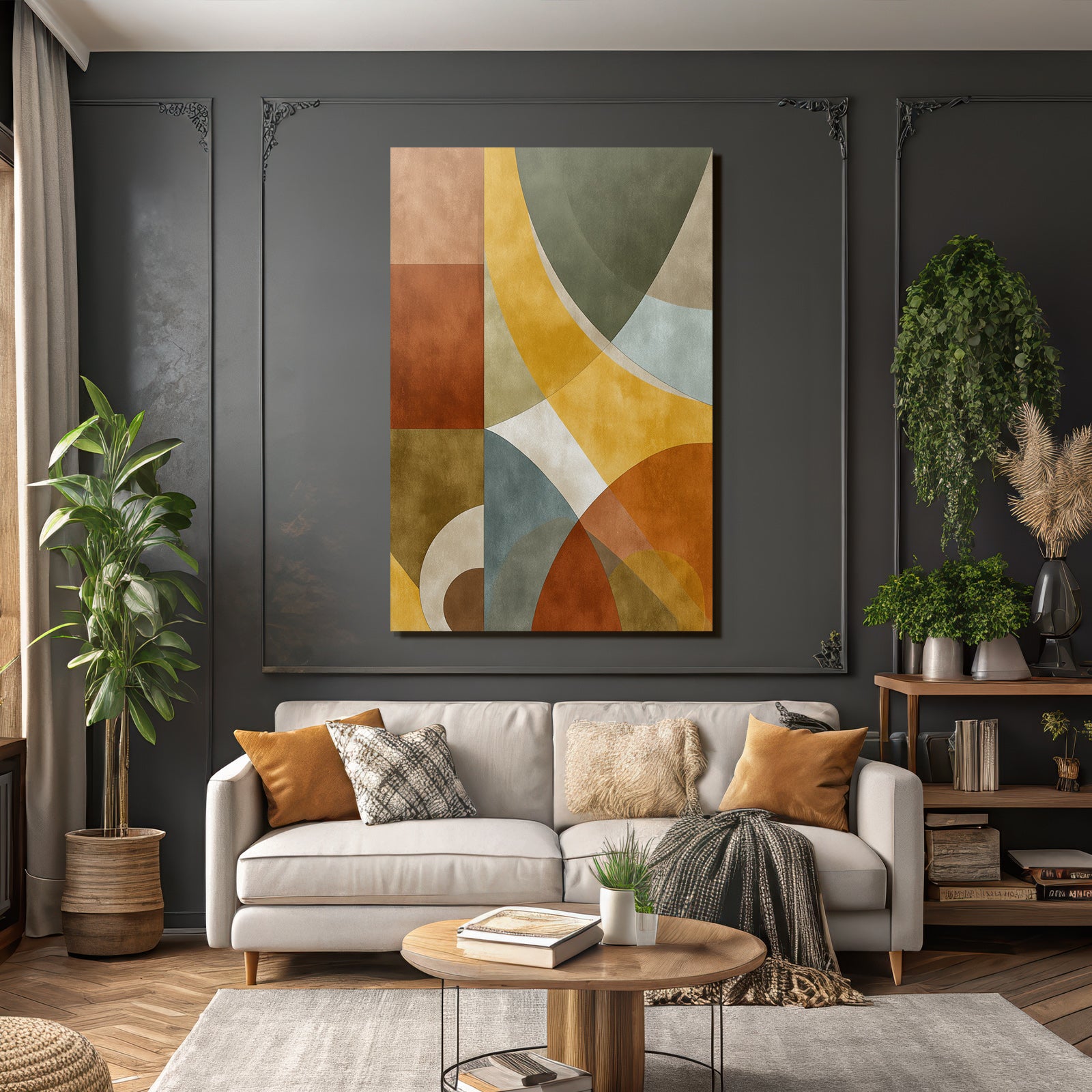 Abstract composition Geometric shapes Earthy colors