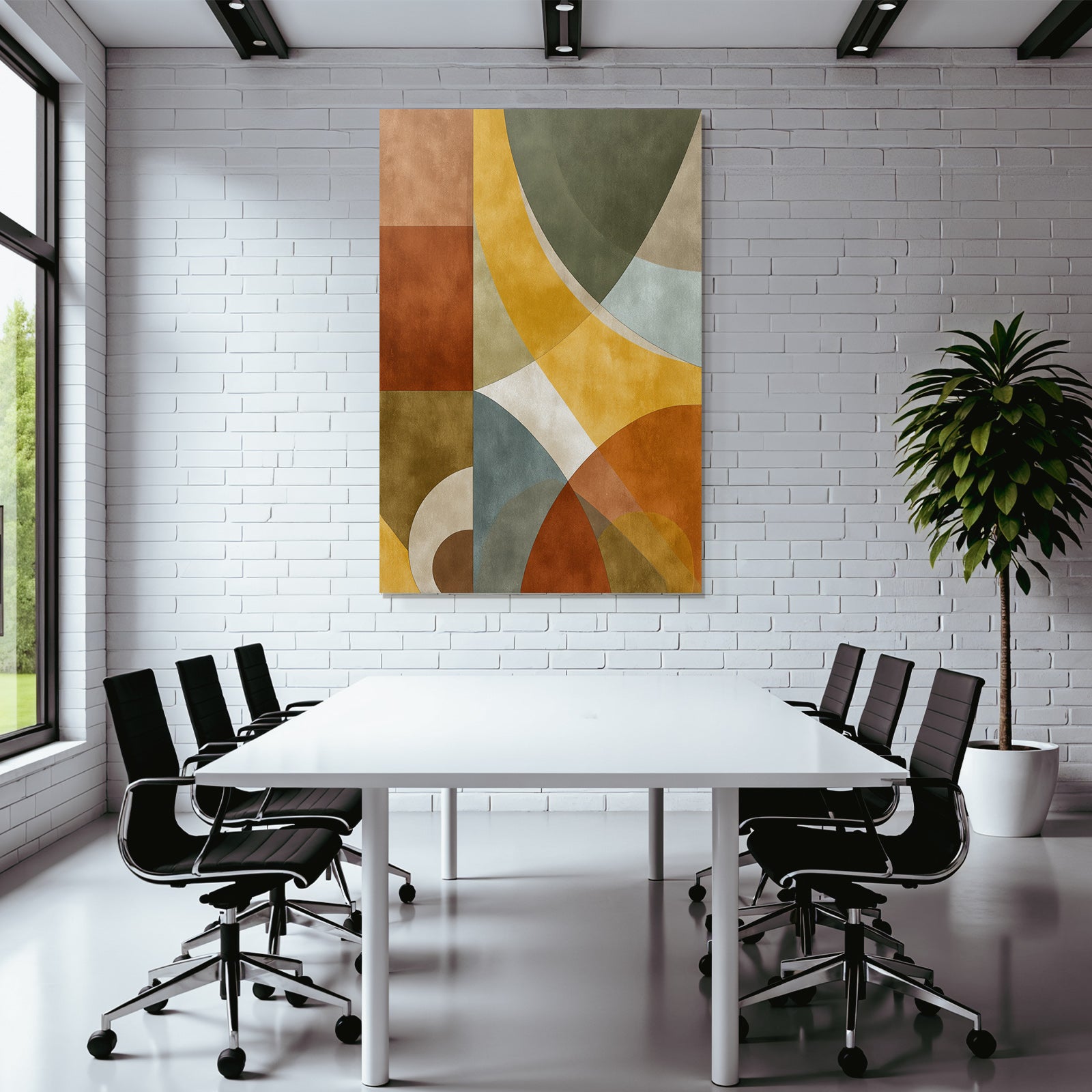 Abstract composition Geometric shapes Earthy colors