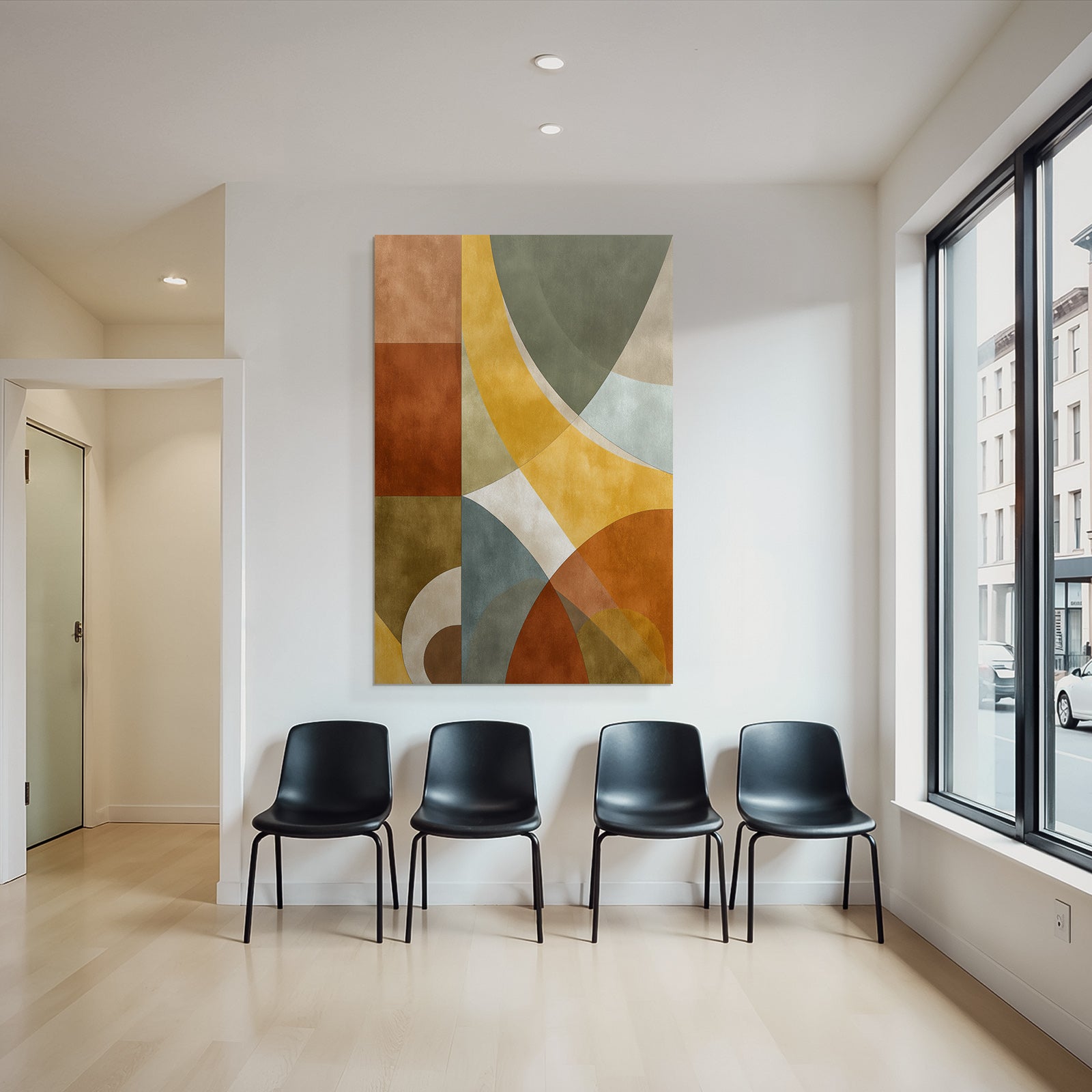 Abstract composition Geometric shapes Earthy colors