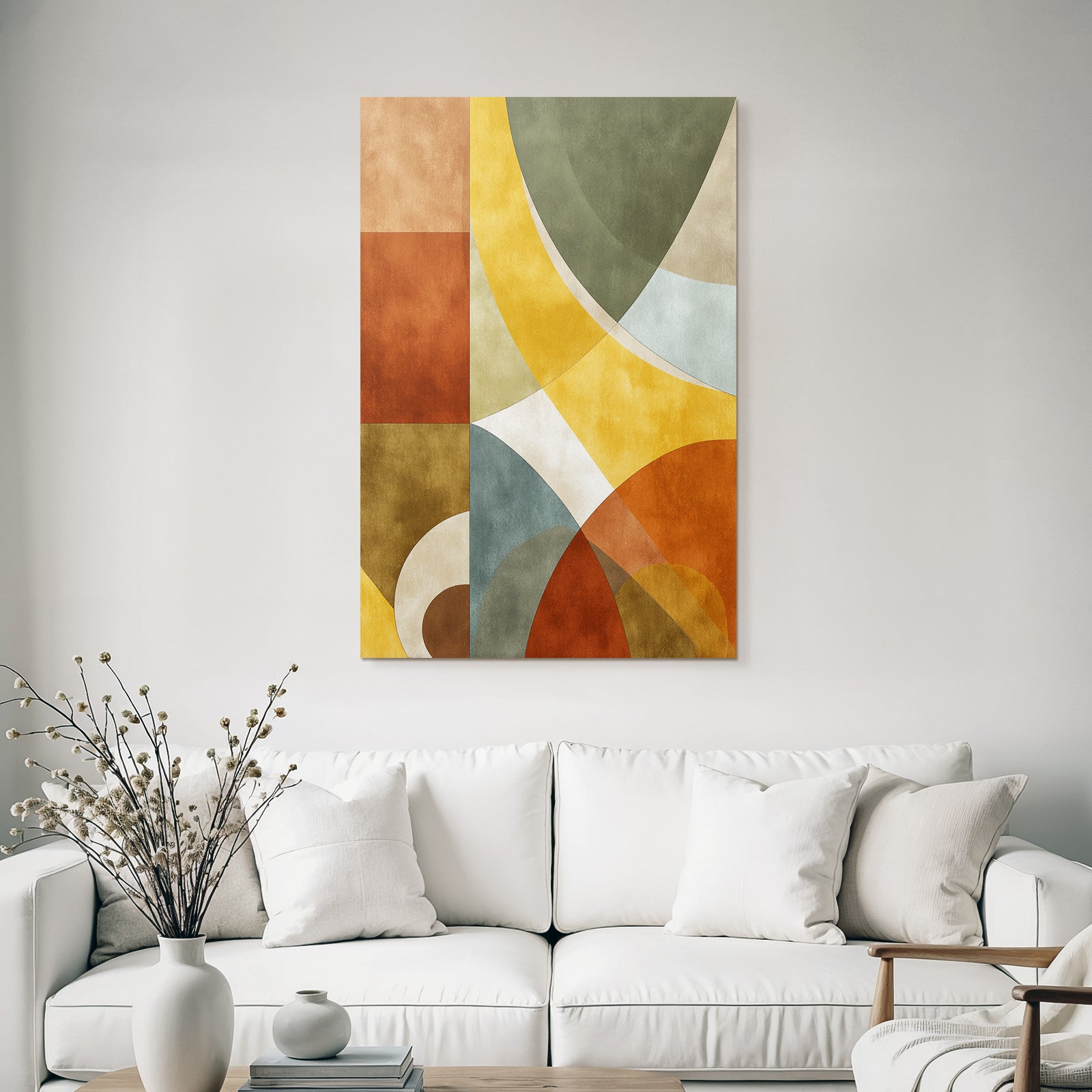 Abstract composition Geometric shapes Earthy colors