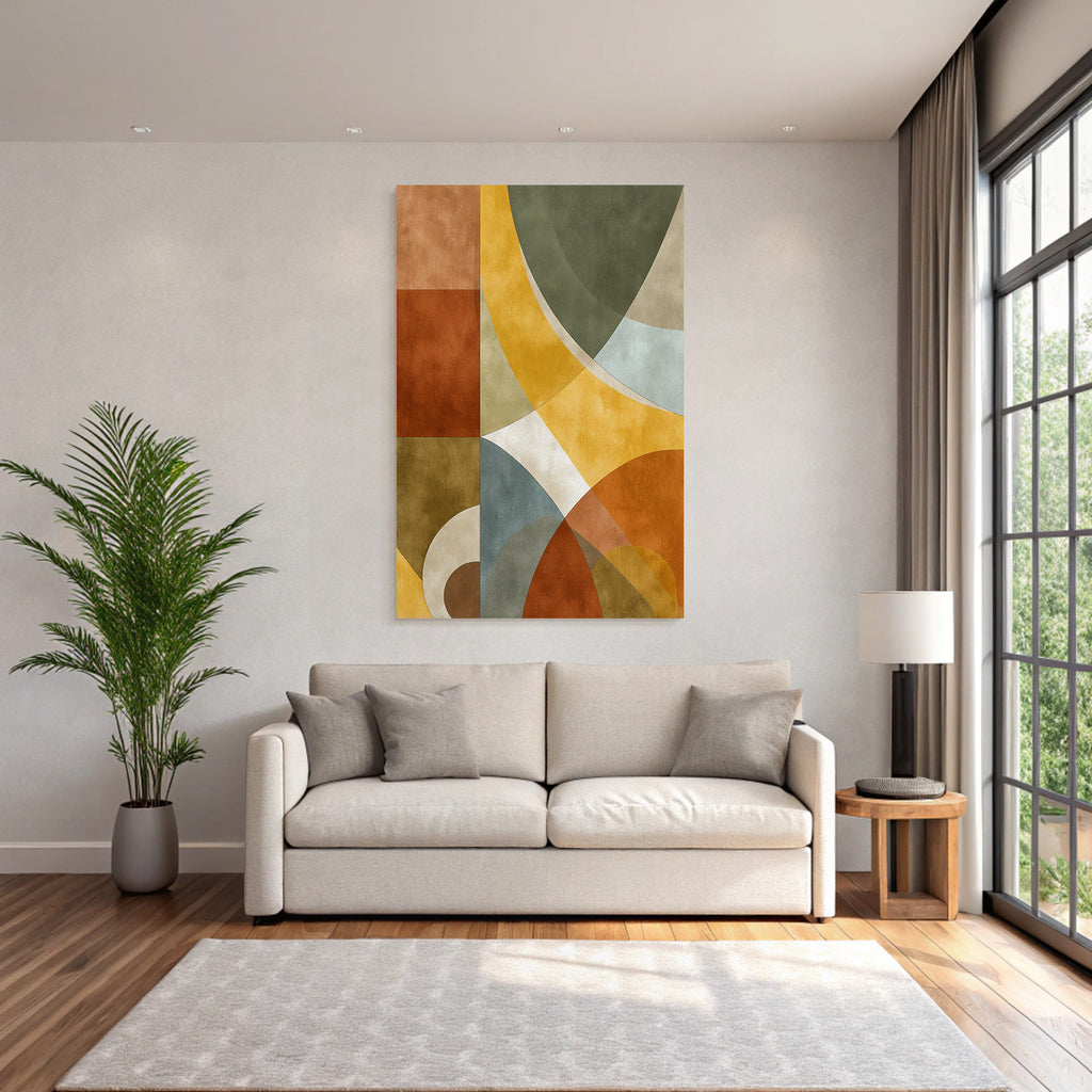 Abstract composition Geometric shapes Earthy colors