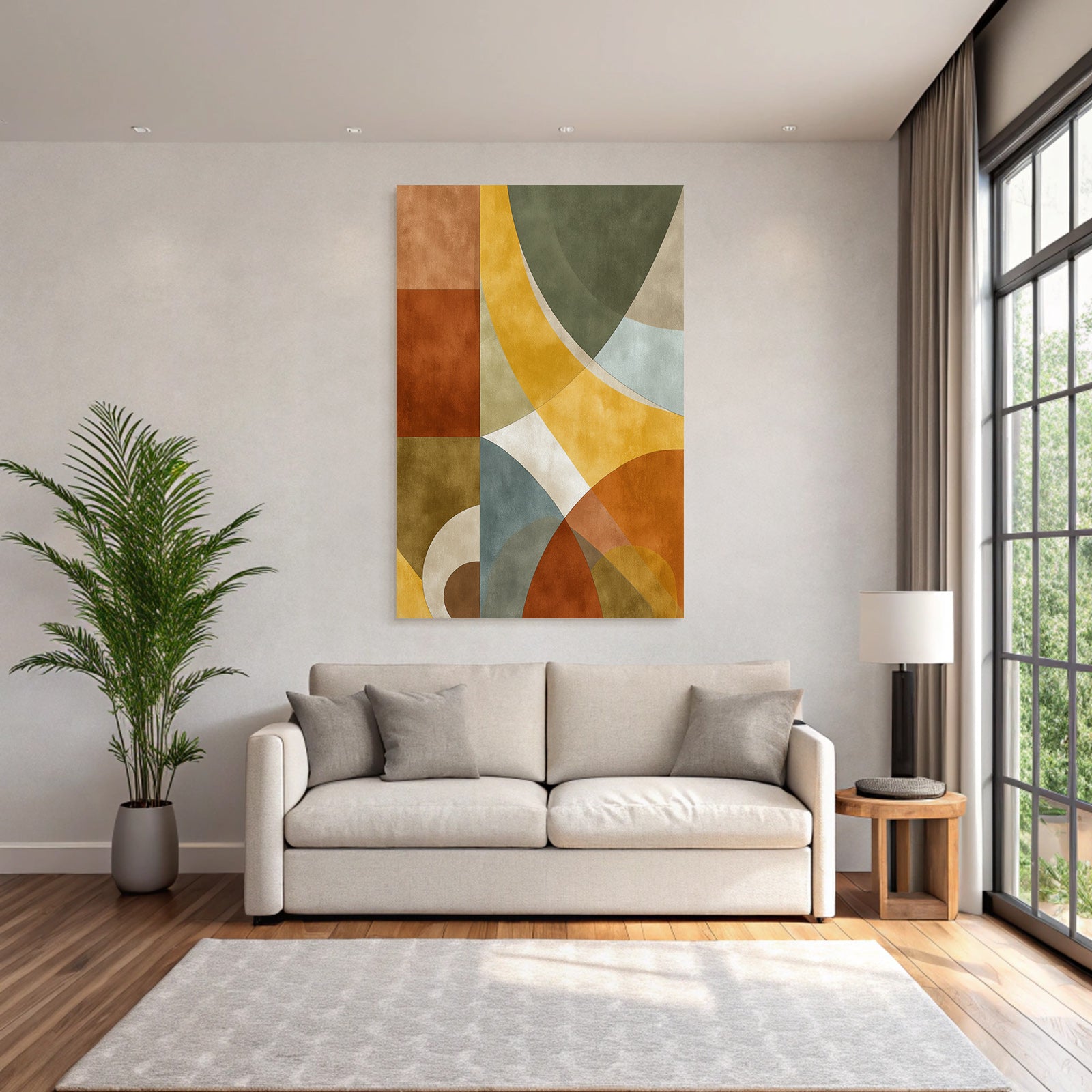Abstract composition Geometric shapes Earthy colors