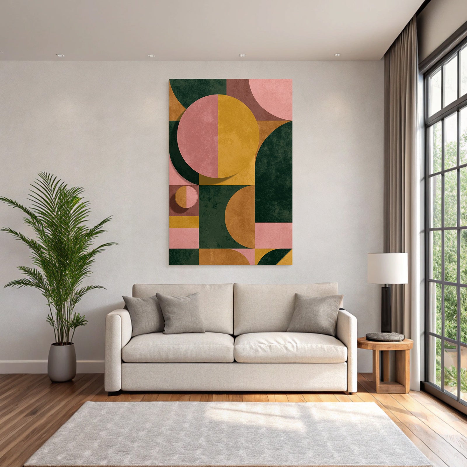 Abstract Composition Geometric Shapes Colors Jpg