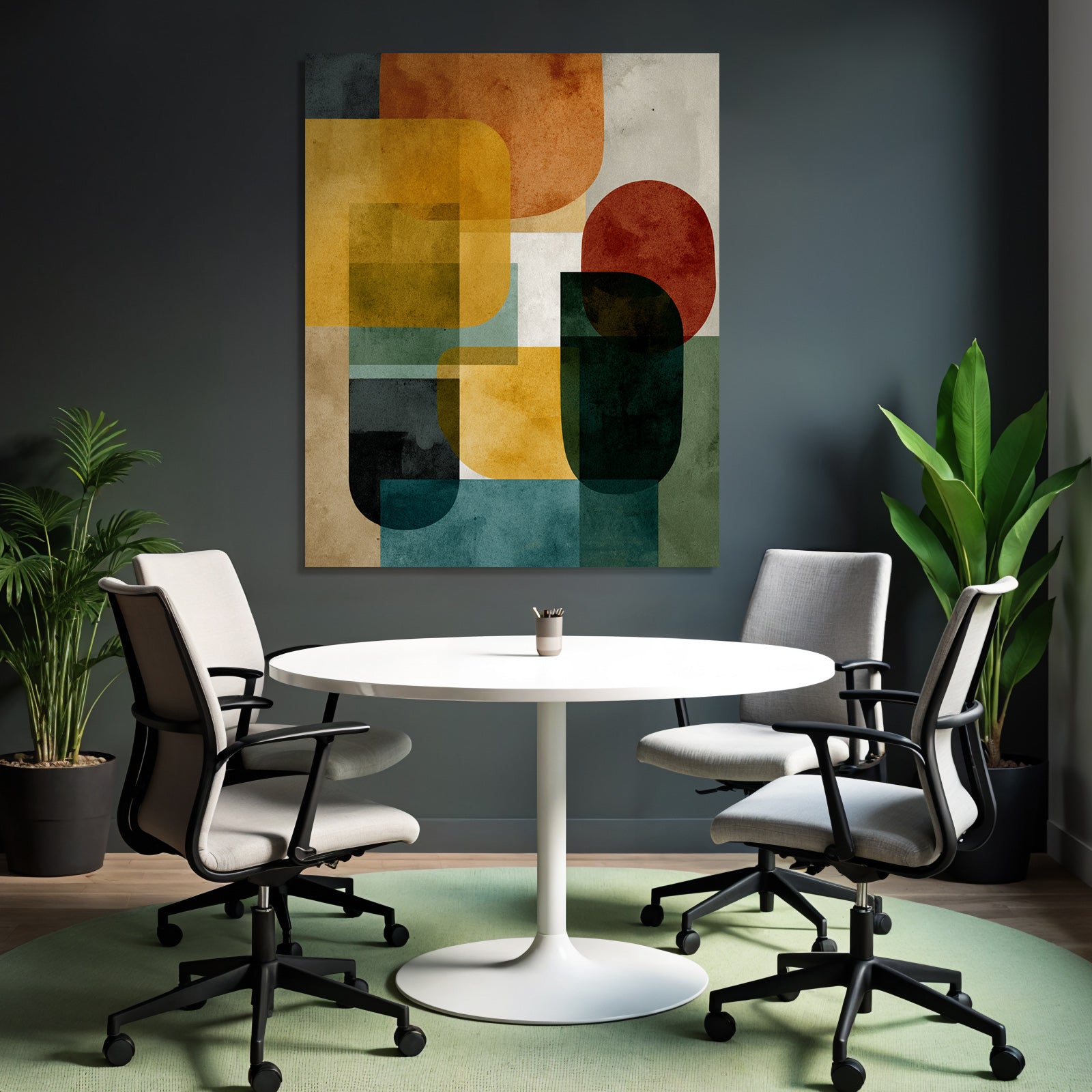Abstract Composition Geometric Shapes Modern Art