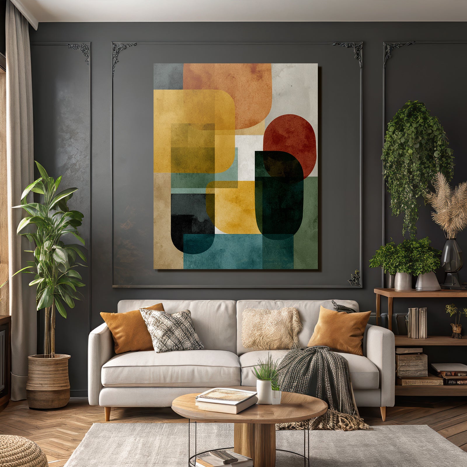 Abstract Composition Geometric Shapes Modern Art