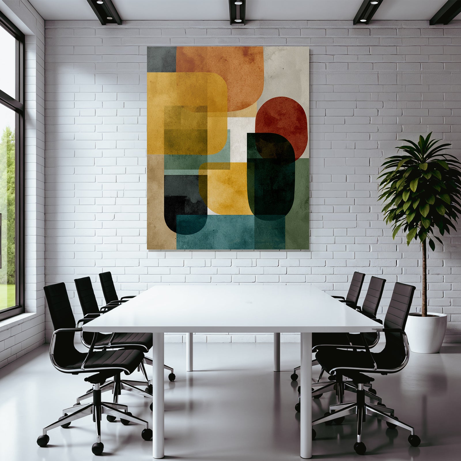 Abstract Composition Geometric Shapes Modern Art