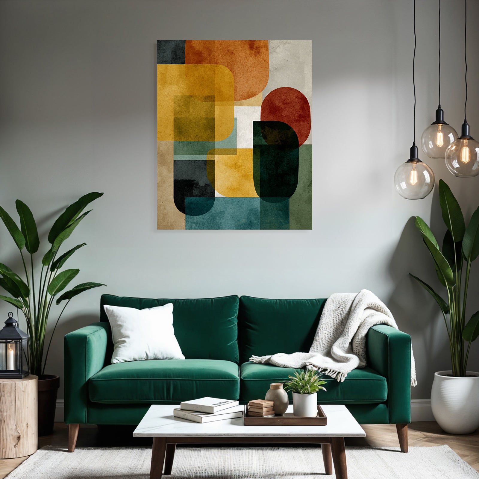 Abstract Composition Geometric Shapes Modern Art