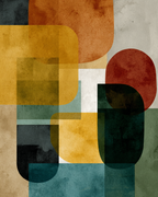 Abstrakte Komposition Geometrische Formen Moderne Kunst | Mid Century Modern | Einrichtungsstile