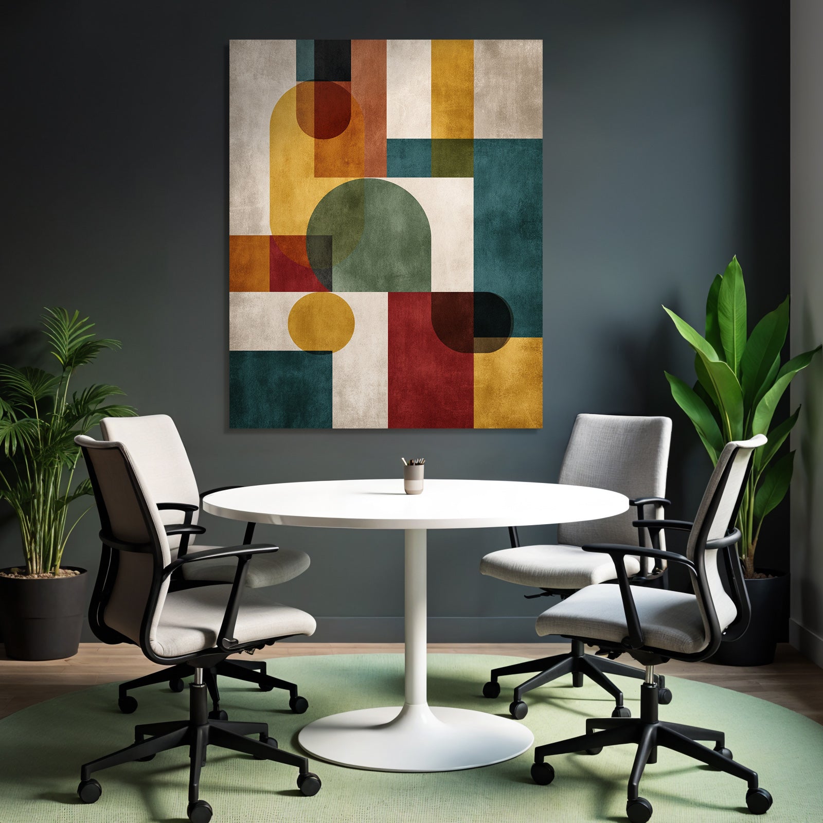 Abstract Composition Geometric Shapes Modern Art