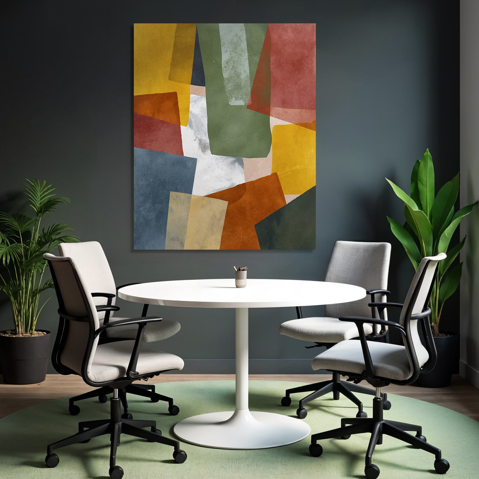 Abstract Composition Different Shapes Colors Digital Art
