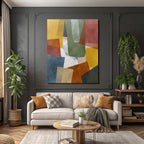 Abstract Composition Different Shapes Colors Digital Art