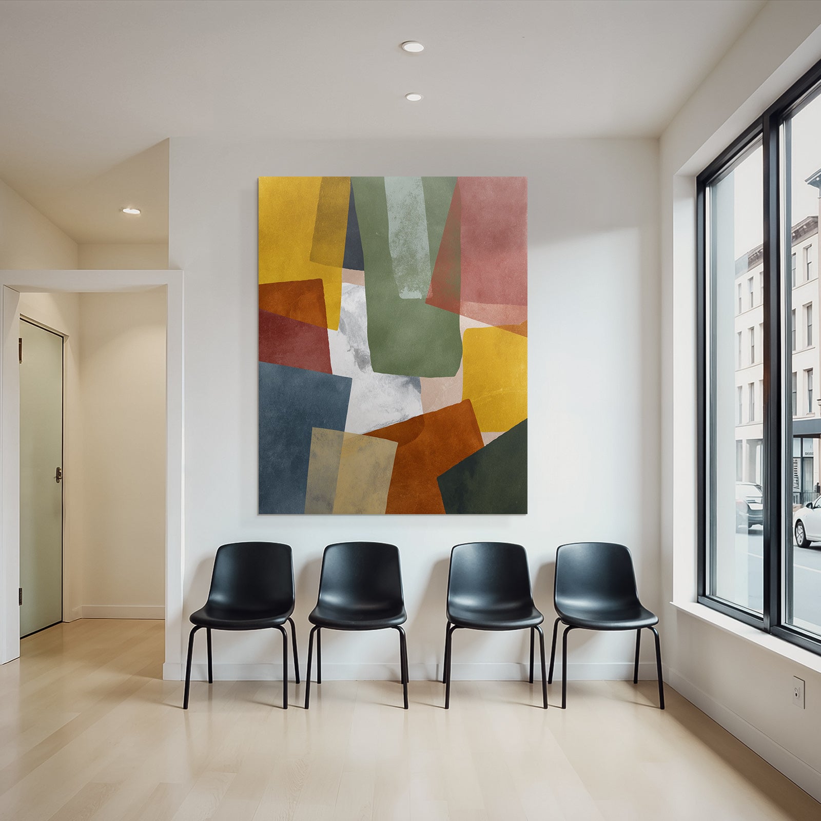 Abstract Composition Different Shapes Colors Digital Art