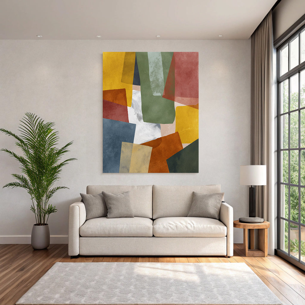 Abstract Composition Different Shapes Colors Digital Art