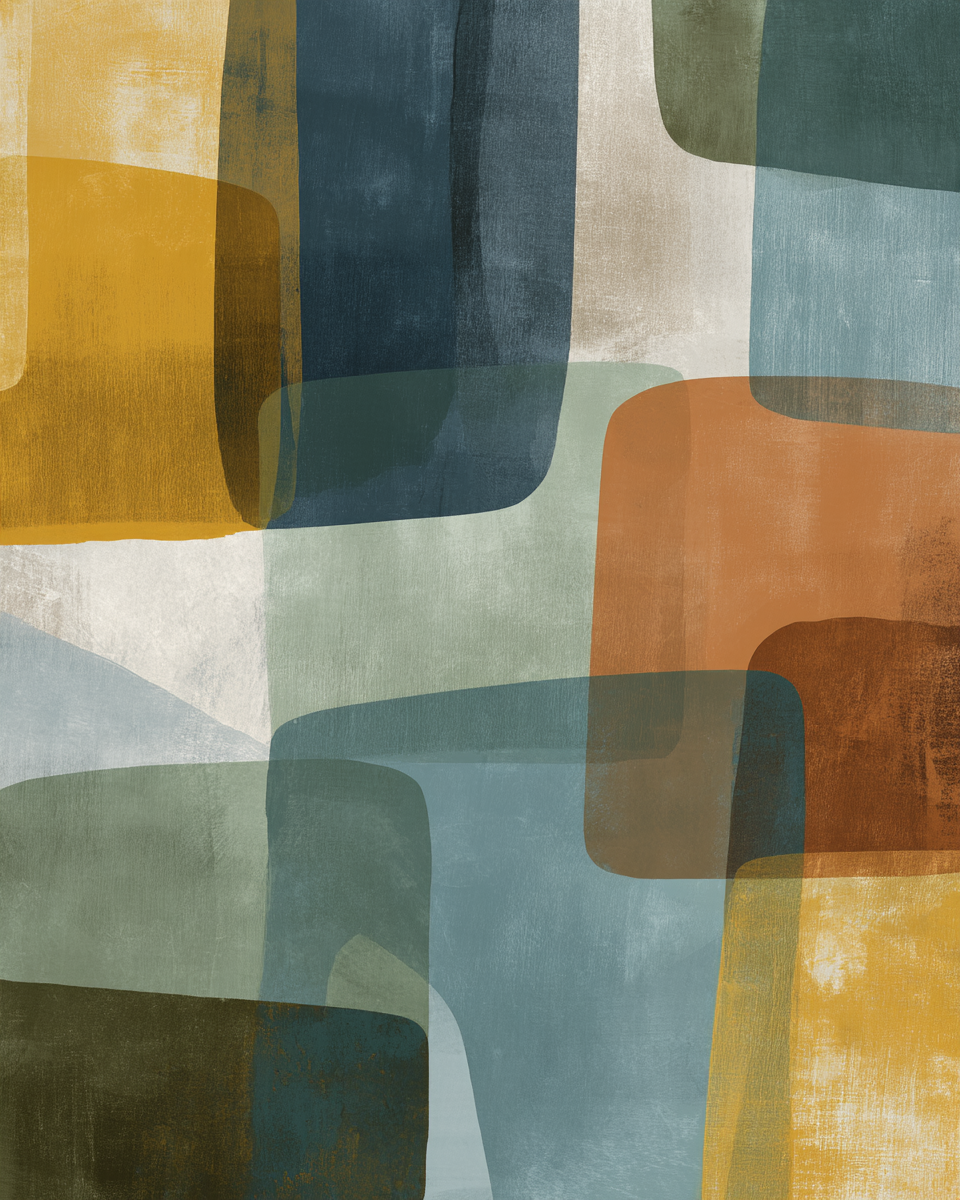 Abstrakte Kunst Bunte Formen | Mid Century Modern | Einrichtungsstile