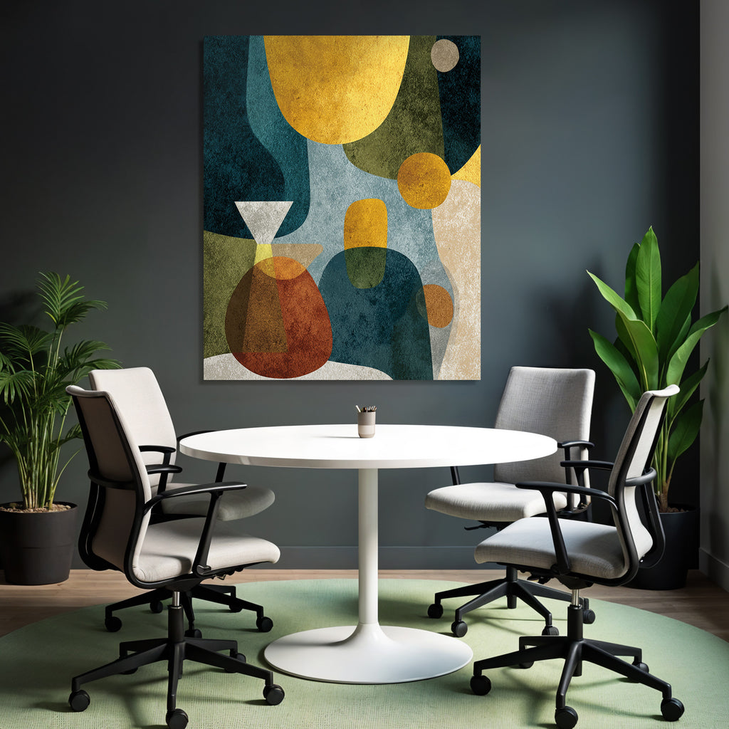 Abstrakte Kunst Formen Farben Gelb Blau Gruen Rot Modern