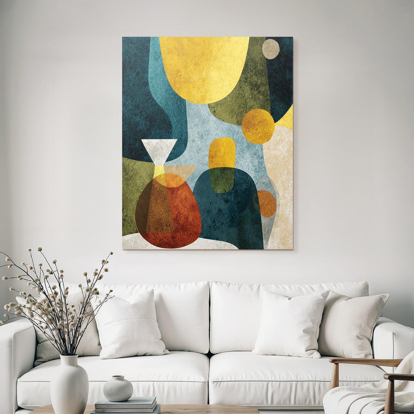 Abstrakte Kunst Formen Farben Gelb Blau Gruen Rot Modern