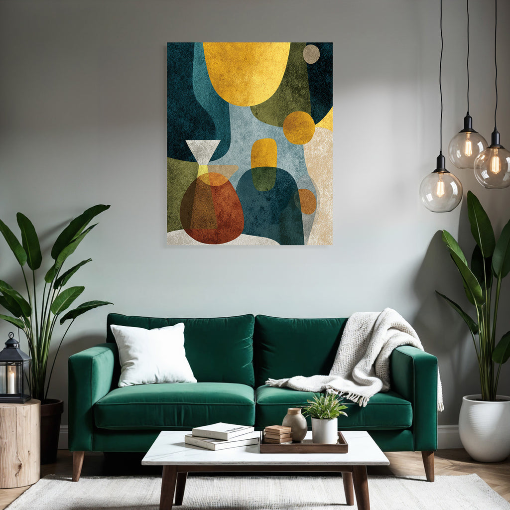 Abstrakte Kunst Formen Farben Gelb Blau Gruen Rot Modern