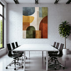 Abstrakte Kunst Geometrische Formen Blaue Orange Gruene Braune Farben