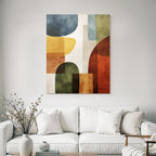 Abstrakte Kunst Geometrische Formen Blaue Orange Gruene Braune Farben