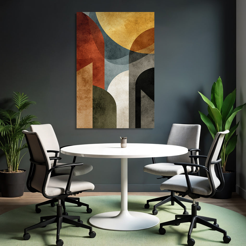 Abstrakte Kunst Geometrische Formen Farben Modern Retro