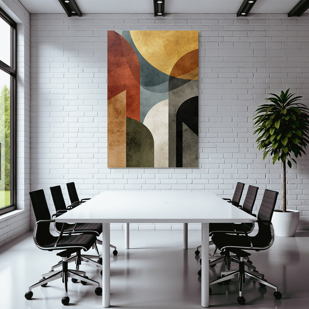 Abstrakte Kunst Geometrische Formen Farben Modern Retro