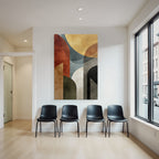 Abstrakte Kunst Geometrische Formen Farben Modern Retro