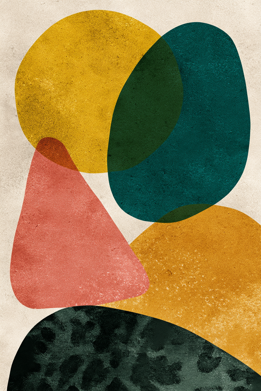 Abstrakte Kunst Geometrische Formen Farbenfroh Farbenjpg | Mid Century Modern | Einrichtungsstile