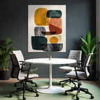 Abstrakte Kunst Geometrische Formen Gelb Gruen Rot