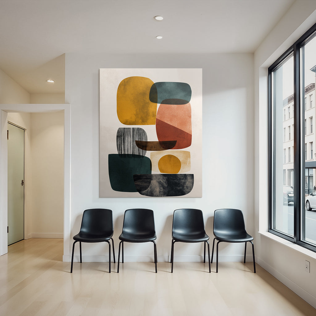Abstrakte Kunst Geometrische Formen Gelb Gruen Rot