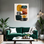 Abstrakte Kunst Geometrische Formen Gelb Gruen Rot