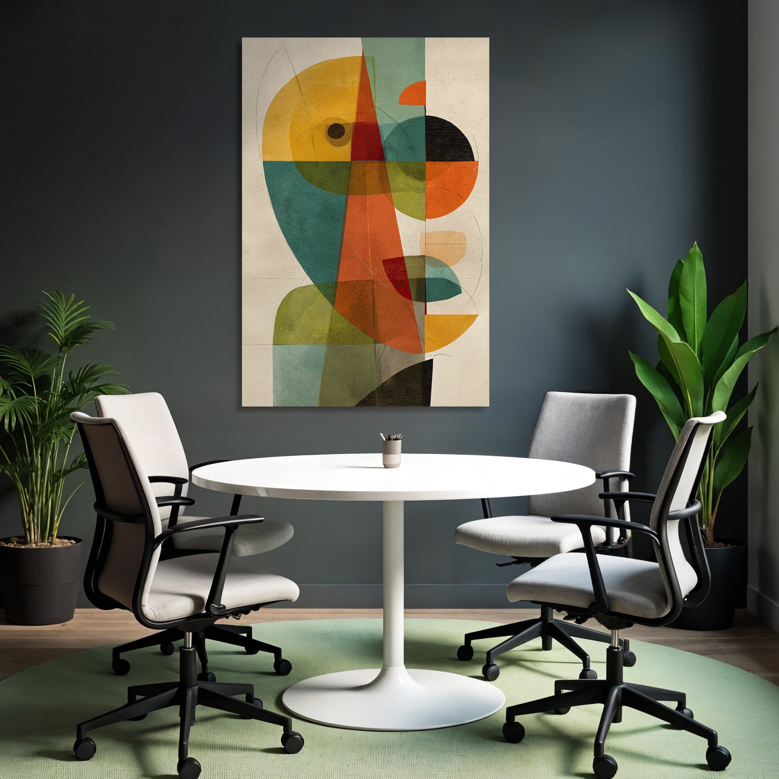 Abstrakte Kunst Geometrische Formen Gesicht Figur