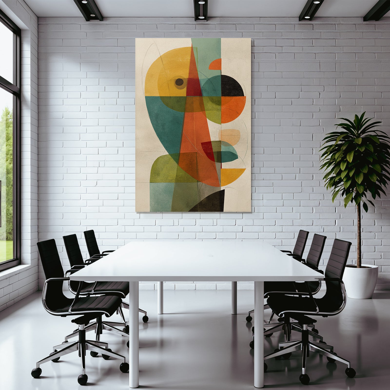 Abstrakte Kunst Geometrische Formen Gesicht Figur