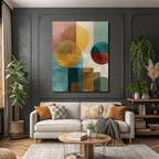 Abstract Art Geometric Shapes Circles Rectangles Colors Textures