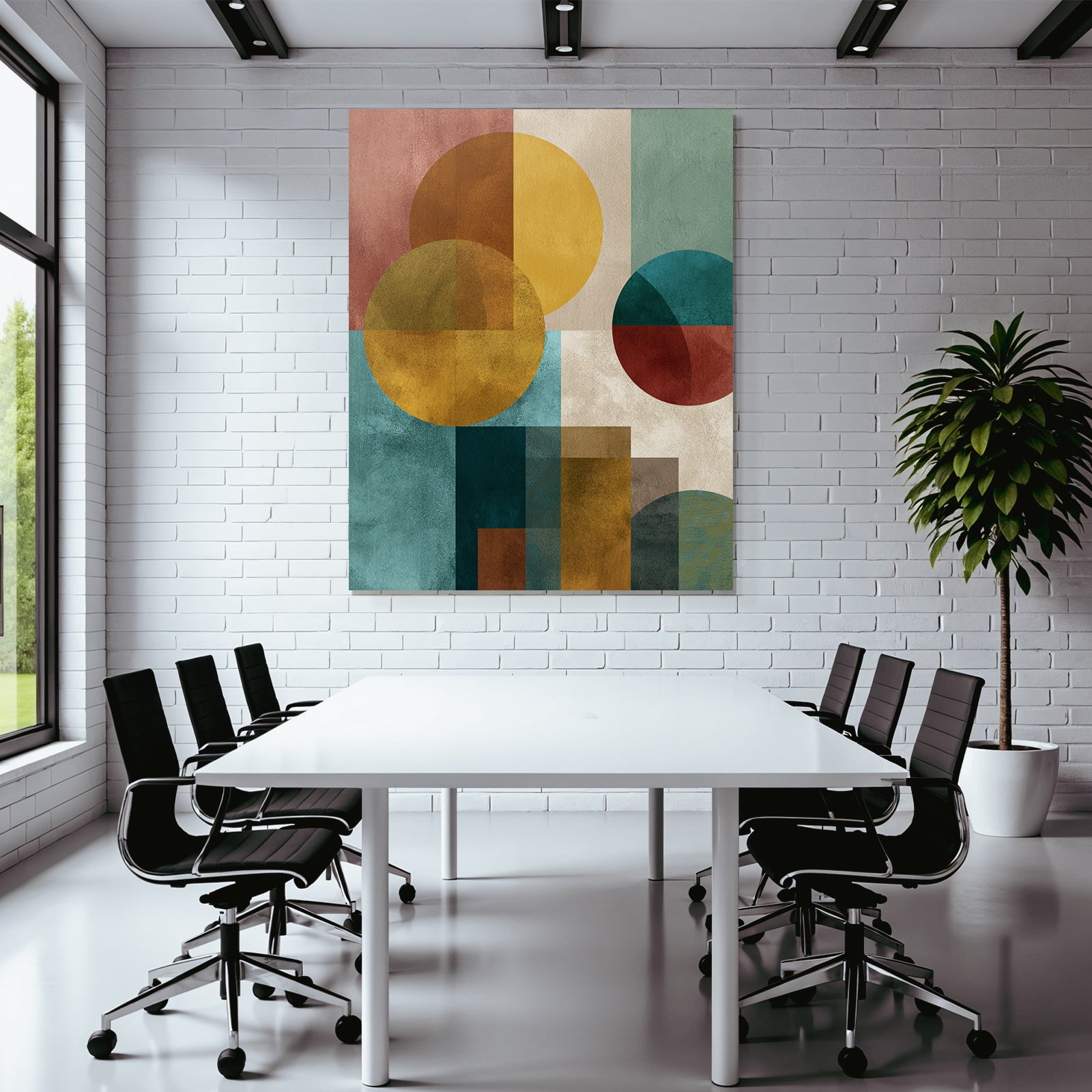 Abstract Art Geometric Shapes Circles Rectangles Colors Textures