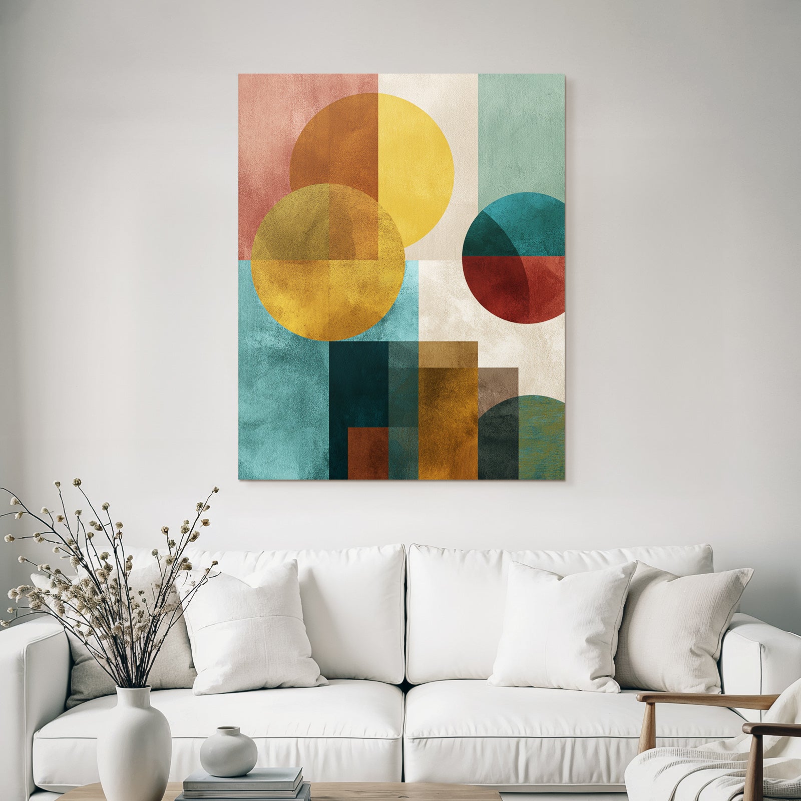 Abstract Art Geometric Shapes Circles Rectangles Colors Textures