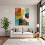 Abstract Art Geometric Shapes Circles Rectangles Colors Textures