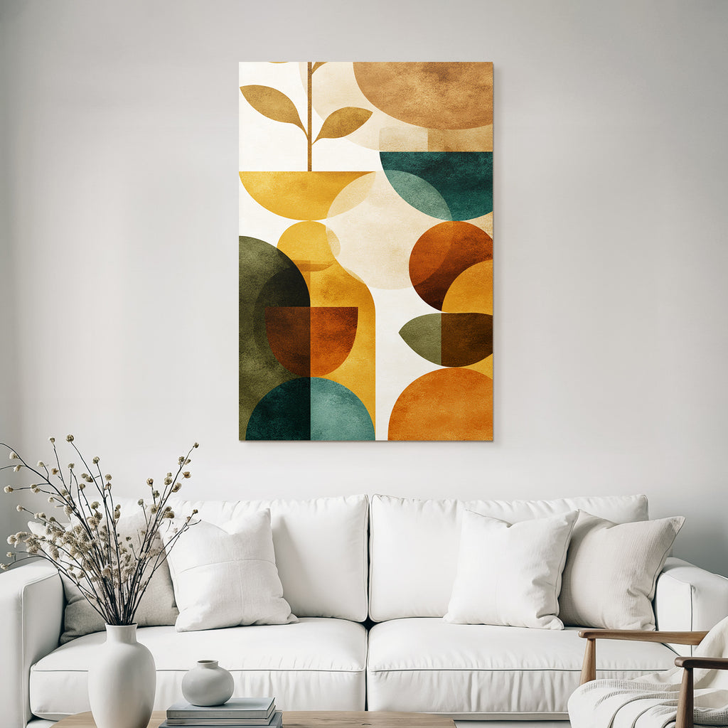 Abstrakte Kunst Geometrische Formen Pflanzen Motiv