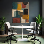 Abstrakte Kunst Mit Farbigen Formen Und Strukturiertem Hintergrund