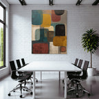 Abstrakte Kunst Mit Farbigen Formen Und Strukturiertem Hintergrund