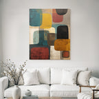 Abstrakte Kunst Mit Farbigen Formen Und Strukturiertem Hintergrund