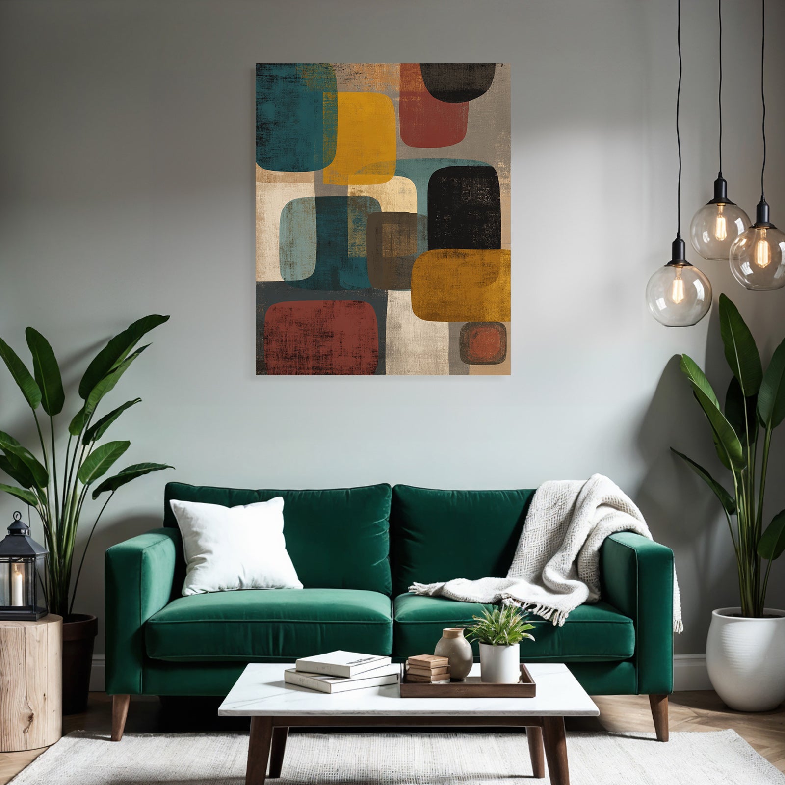 Abstrakte Kunst Mit Farbigen Formen Und Strukturiertem Hintergrund