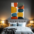Abstrakte Kunst Mit Formen Und Farben Texture Hintergrund Orange Gelb Gruen Blau