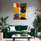 Abstrakte Kunst Mit Formen Und Farben Texture Hintergrund Orange Gelb Gruen Blau