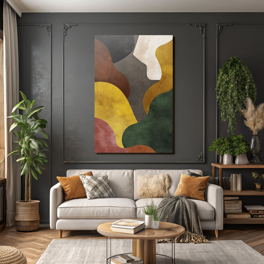 Abstrakte Kunst Organische Formen Farben Braun Gelb Gruen Schwarz