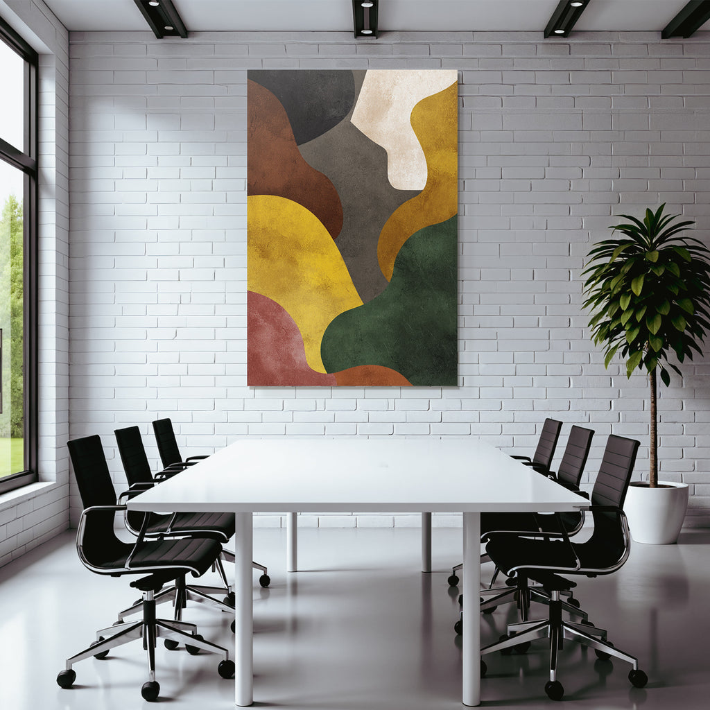 Abstrakte Kunst Organische Formen Farben Braun Gelb Gruen Schwarz