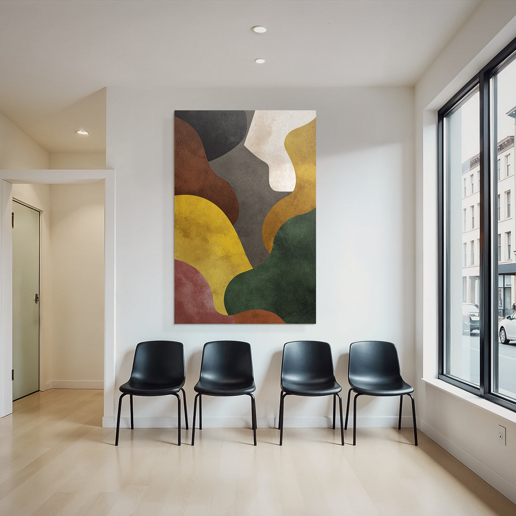 Abstrakte Kunst Organische Formen Farben Braun Gelb Gruen Schwarz