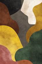 Abstrakte Kunst Organische Formen Farben Braun Gelb Gruen Schwarz | Mid Century Modern | Einrichtungsstile