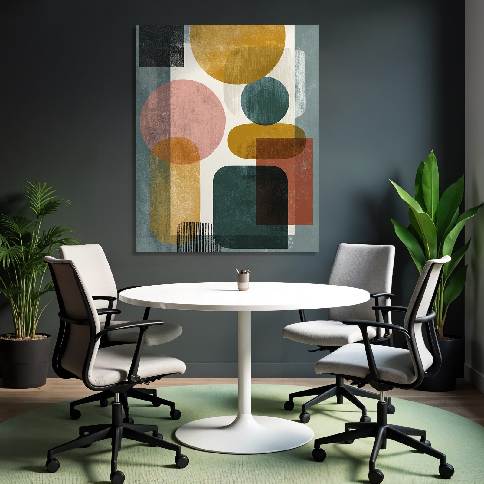 Abstract composition geometric shapes colors