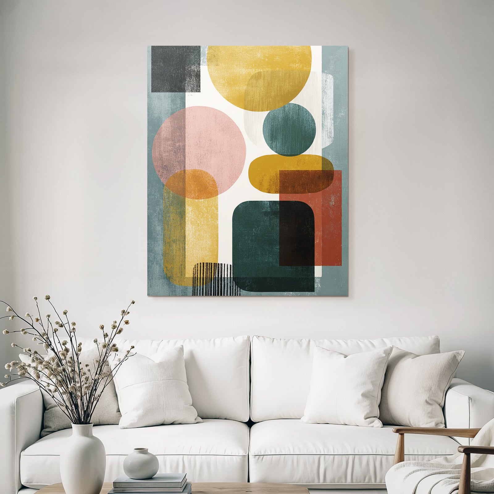 Abstract composition geometric shapes colors